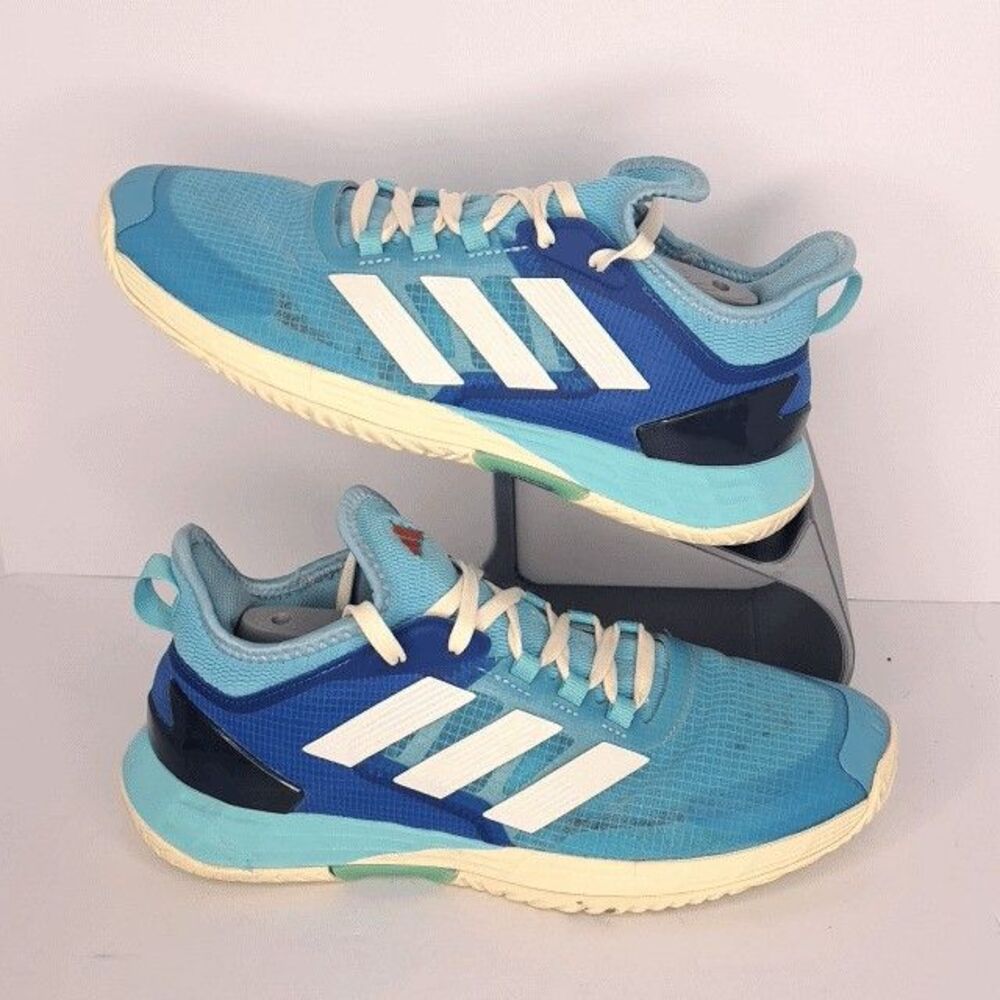 adidas Adizero Ubersonic 4.1 Tennis Pickleball Shoe Aqua blue M9 W10.5